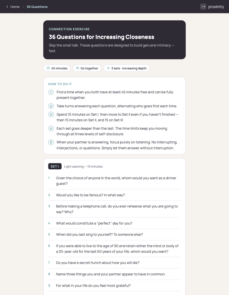 36 Questions tool