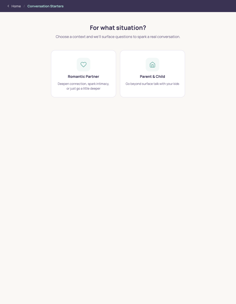 Conversation Starters tool